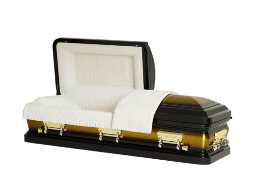 Adams Series | Two Tone Black & Gold Steel Casket