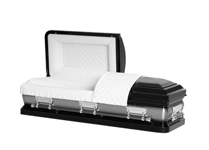 Adams Series | Black & Silver Steel Casket