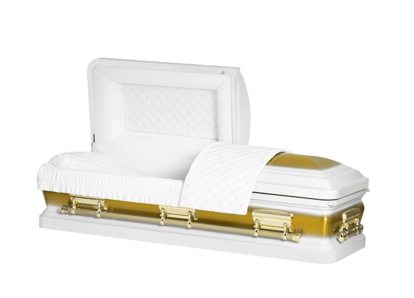 Adams Series | White & Gold Brushed Steel Casket