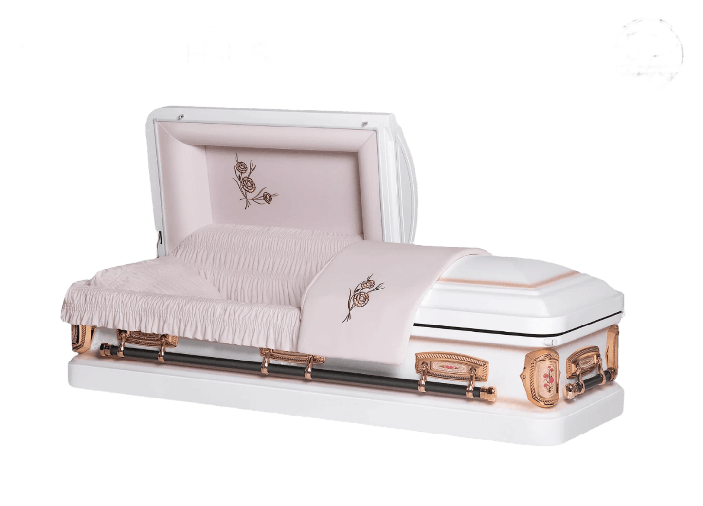 Adams Series | White & Copper Primrose Steel Casket