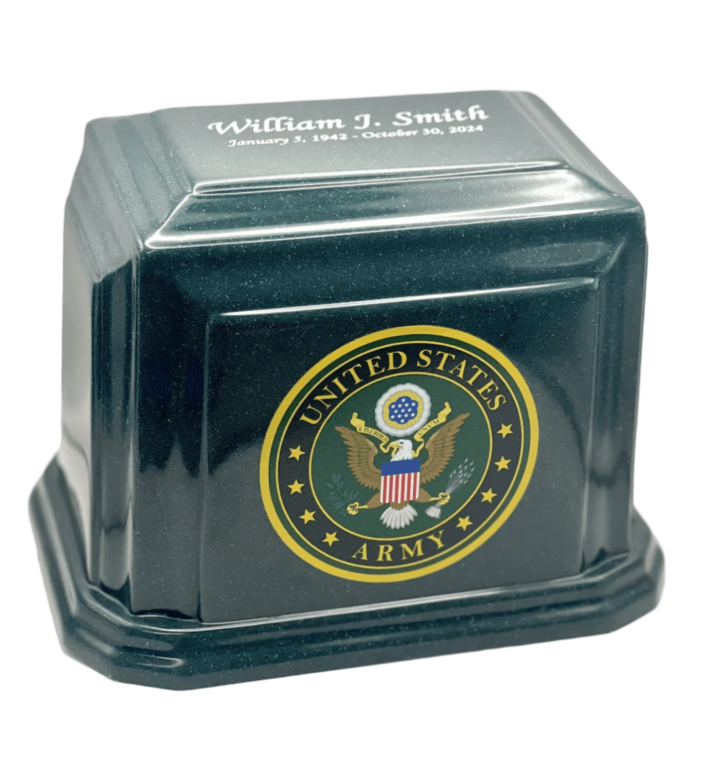 Classic Military Marble Cremation Urn | Army Green