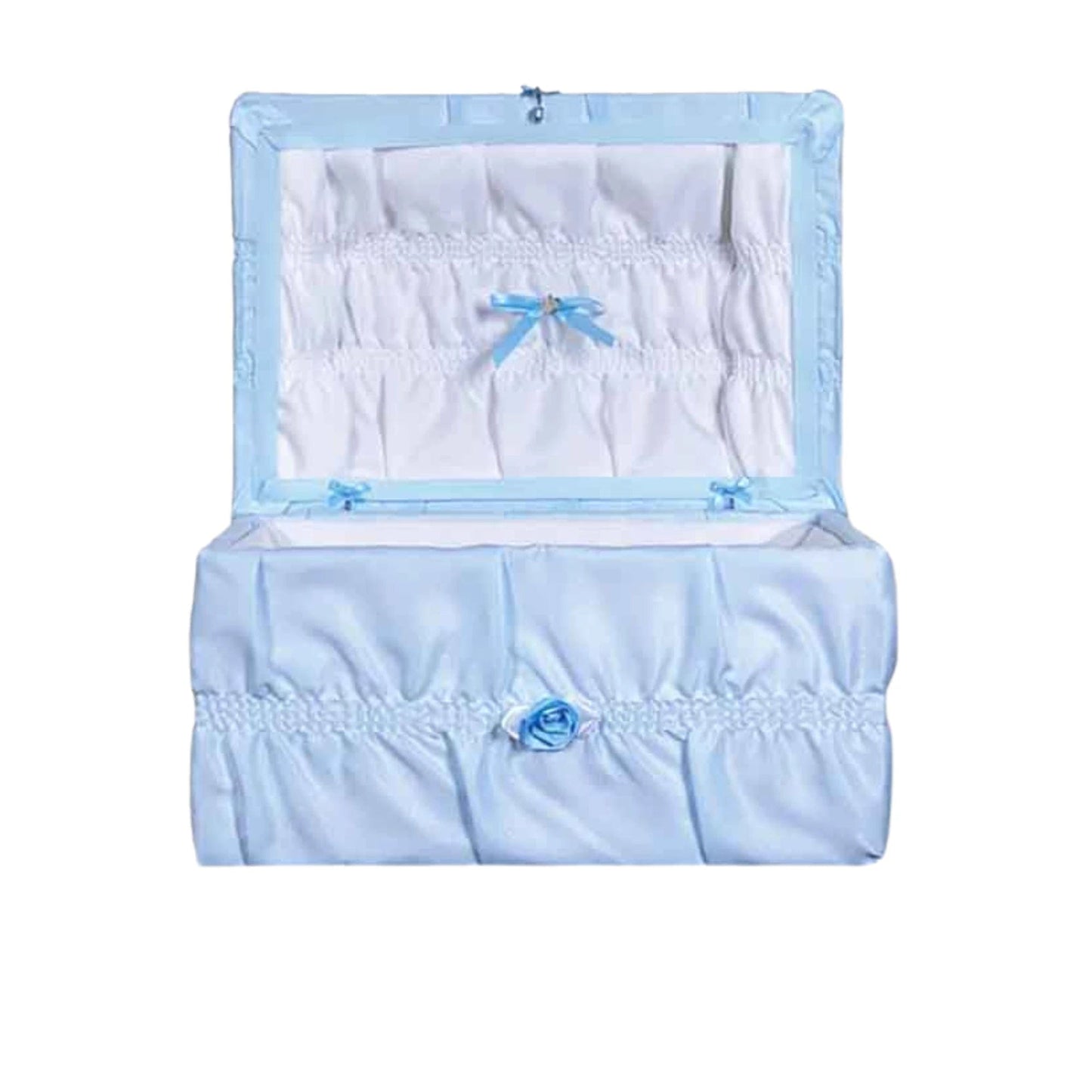 Cloth Covered Pet Casket | Blue Crepe