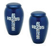 Pair of Keepsake Urns - Blue Cross | Designer Keepsake Urns