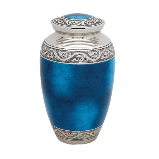 Brass Urn - Blue