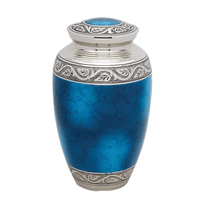 Brass Pet Urn - Blue