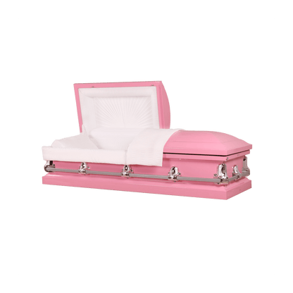 Orion Series (18 gauge) | Hot Pink Steel Casket with White Interior