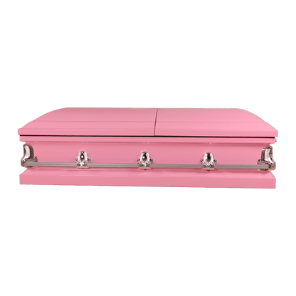 Orion Series (18 gauge) | Hot Pink Steel Casket with White Interior