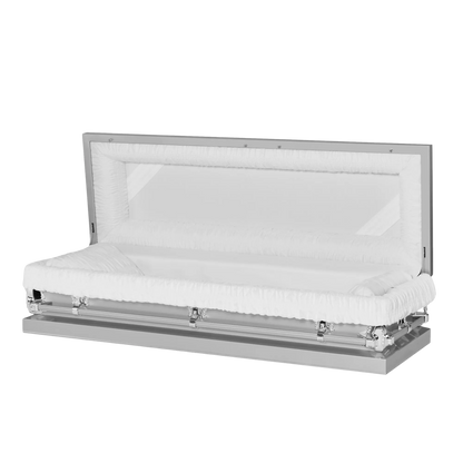The Cashmere | 20-Gauge Silver Steel Casket