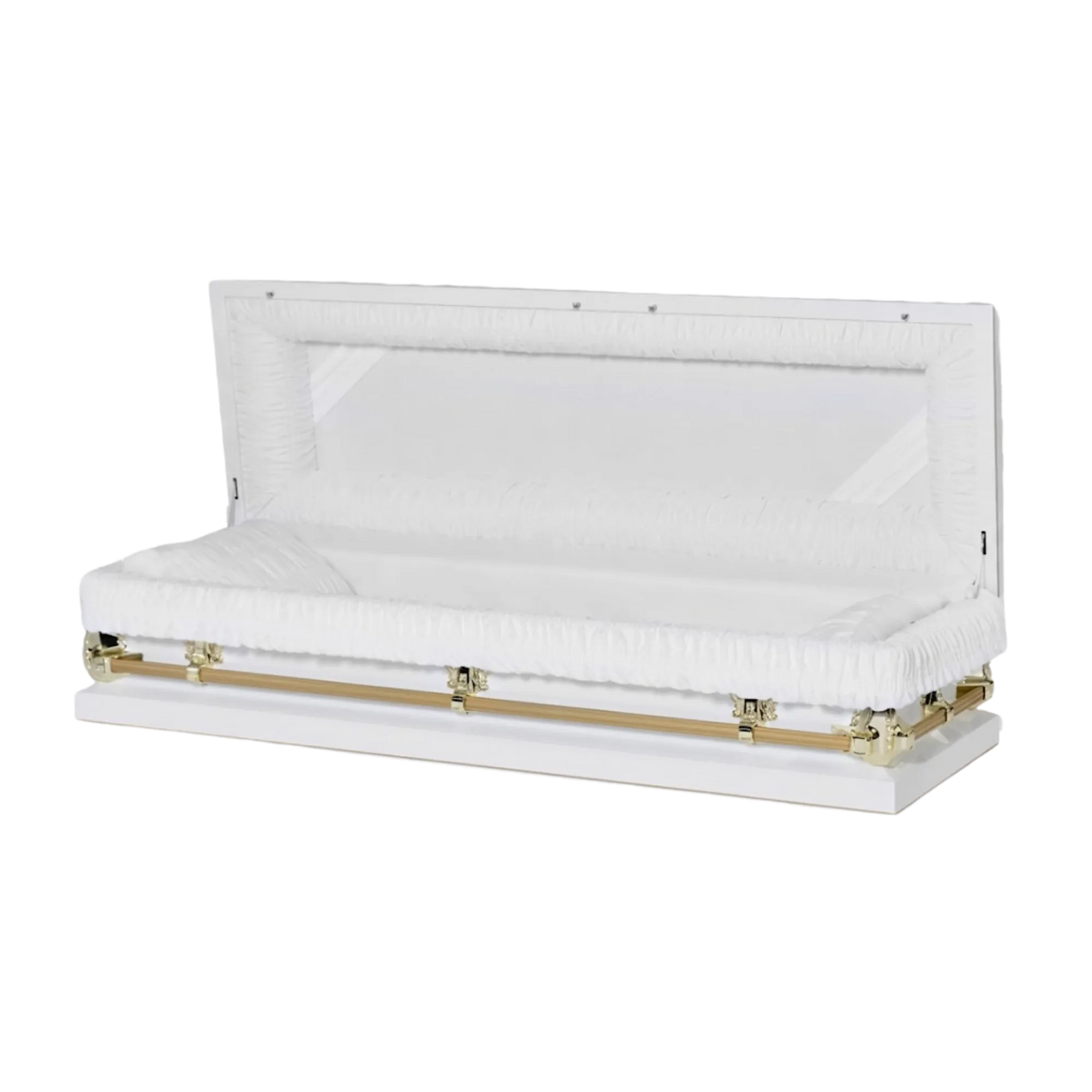 The Cashmere | 20-Gauge White & Gold Steel Casket