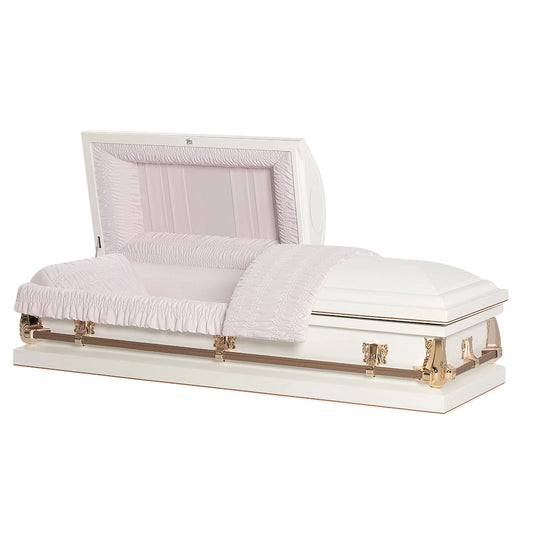 Montana Series | White Pink 20-Gauge Steel Casket