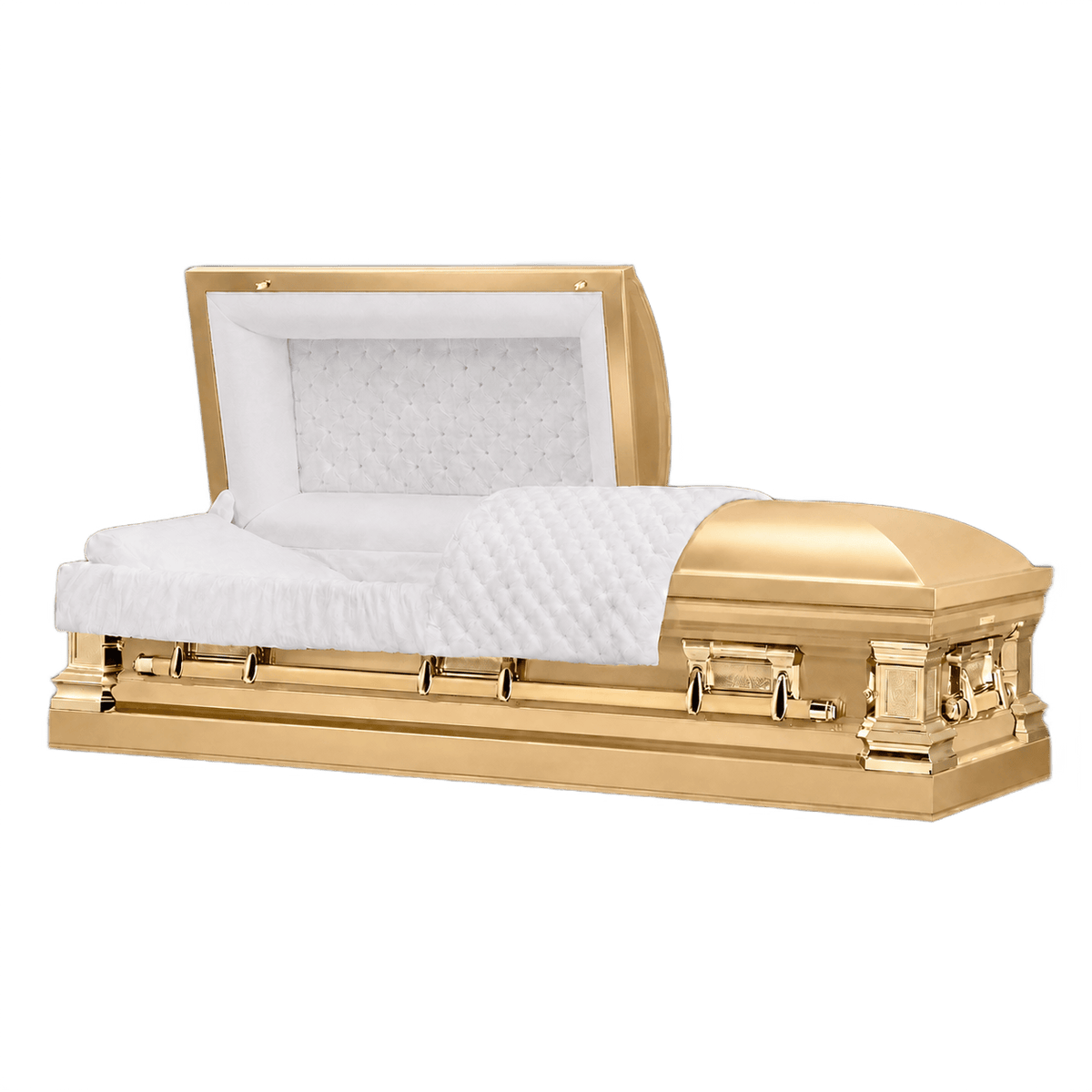 The Majesty Gold (Made in USA) | Gold Stainless Steel Casket with White Interior