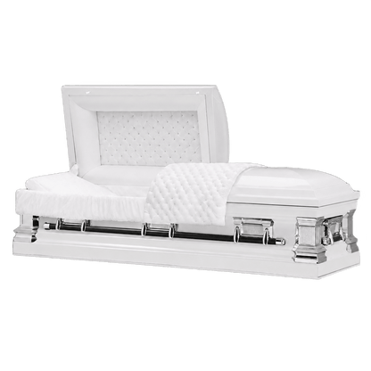 Era Stainless Series | White Stainless Steel Casket with White Interior