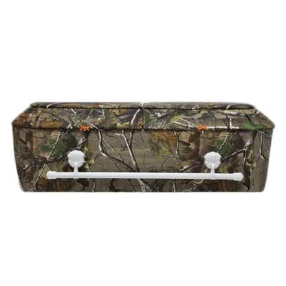 Camouflage Cloth-Covered Wood Casket | Green Camo