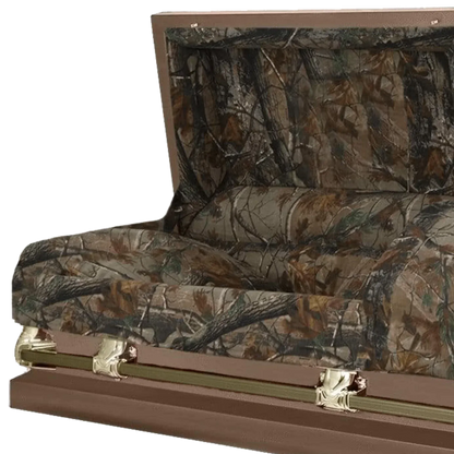 Hunter | Bronze Steel Casket with Camouflage Interior
