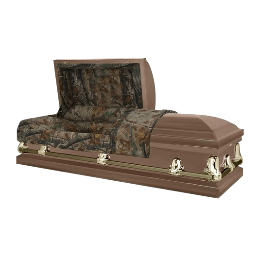 Hunter | Bronze Steel Casket with Camouflage Interior