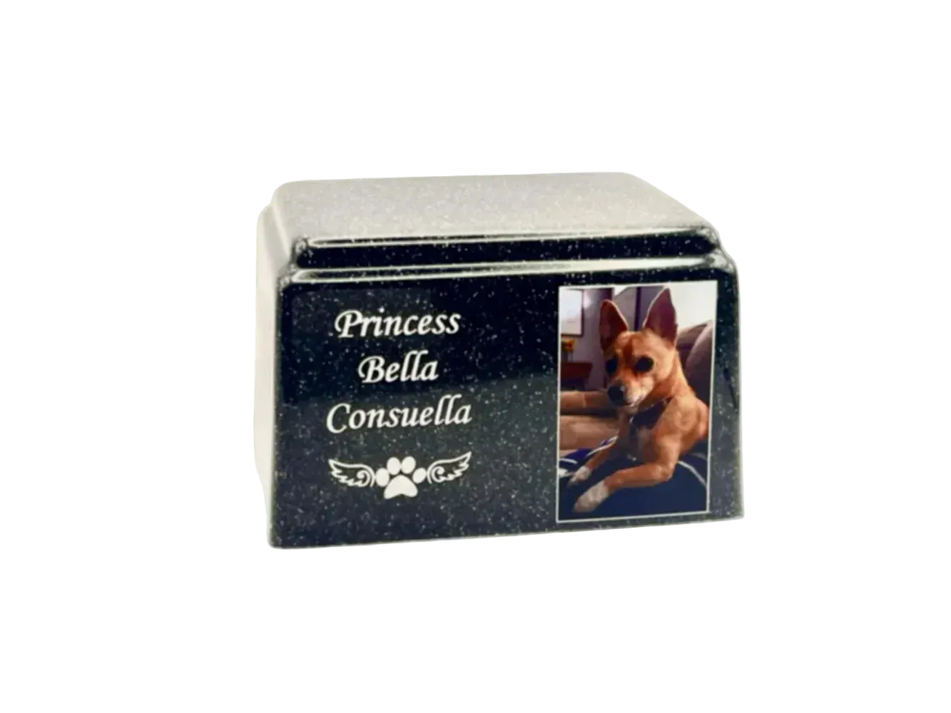 Cultured Marble Pet Urn | Black Pet Urn