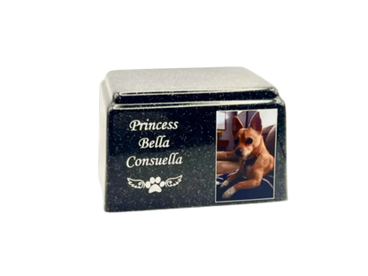 Cultured Marble Pet Urn | Black Pet Urn