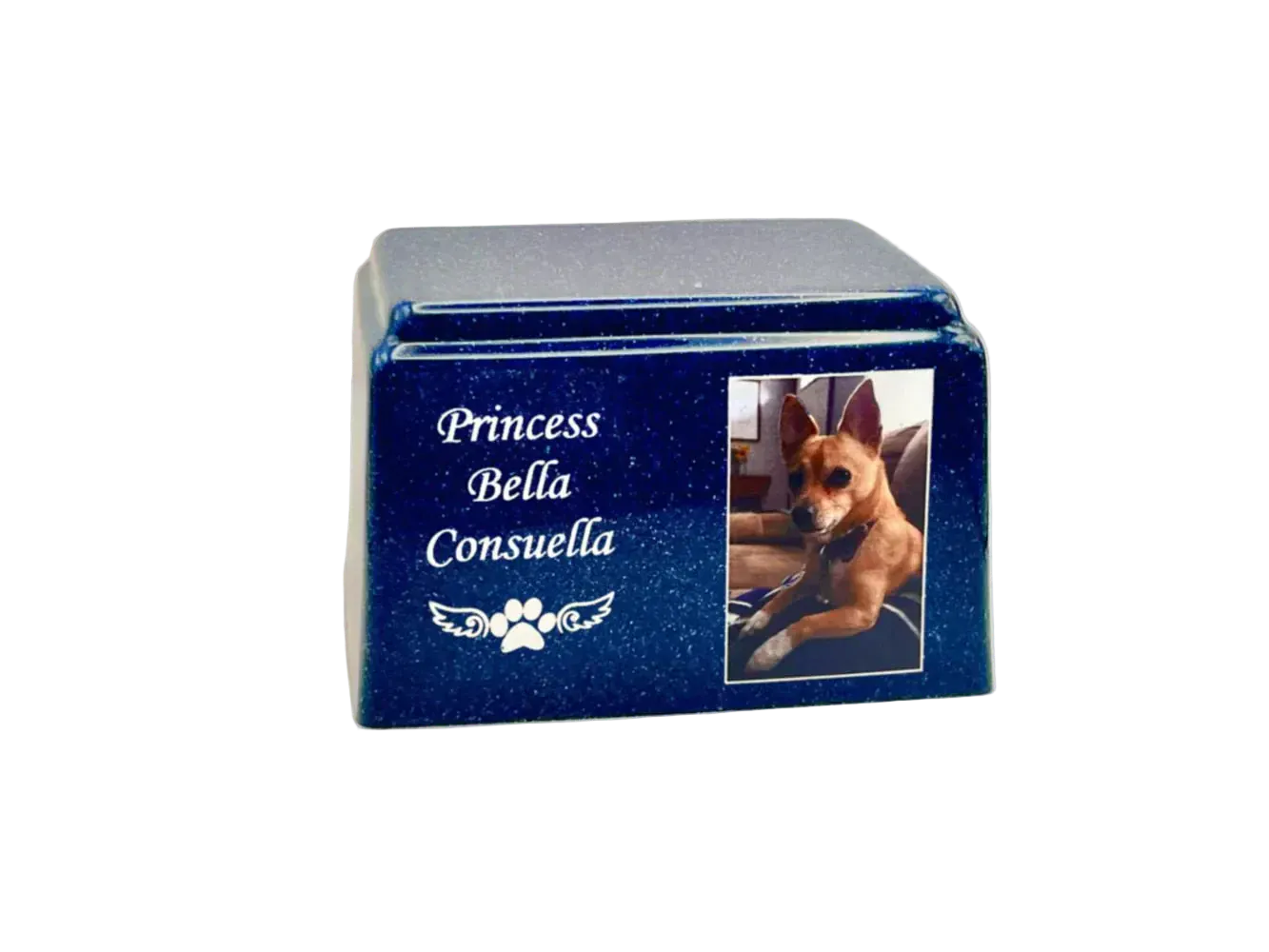 Cultured Marble Pet Urn | Blue Pet Urn