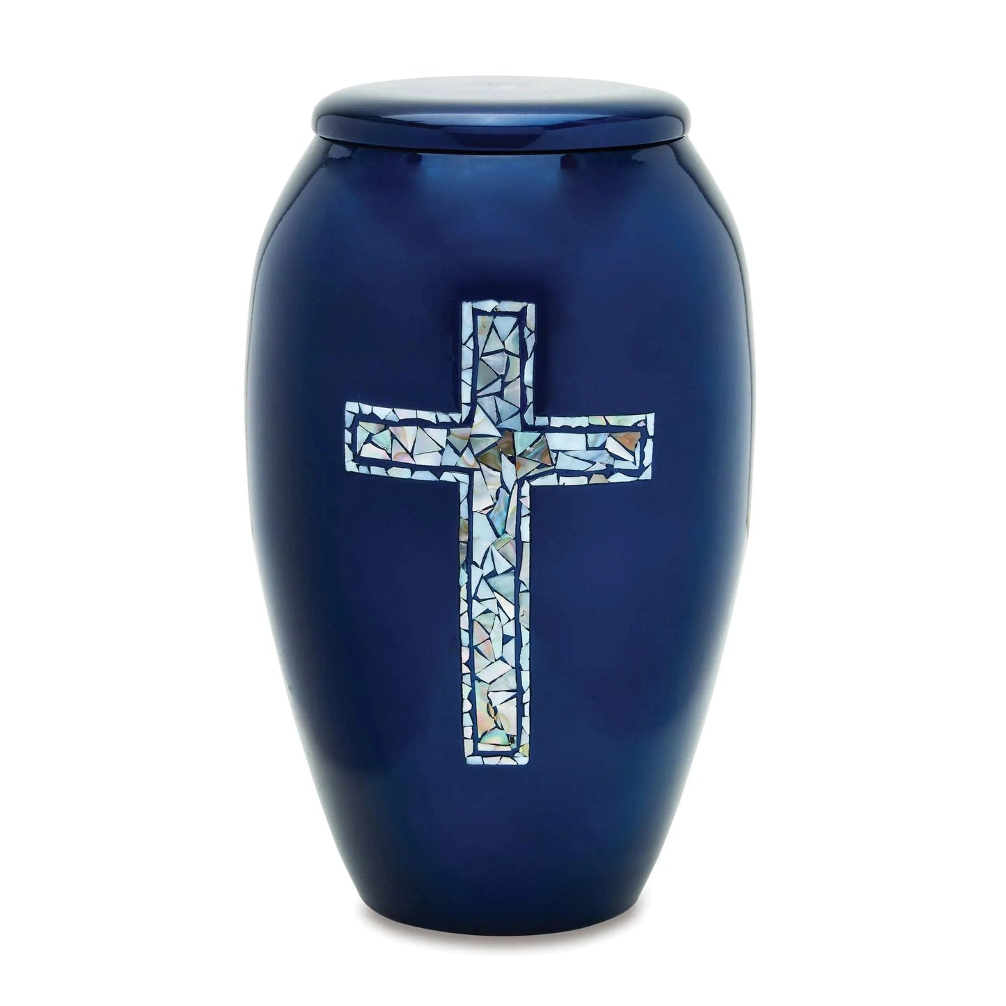 Designer Pet Urn - Blue Cross