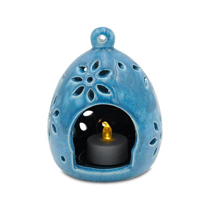 Floral Luminaria (Agate Blue) – Made with Solidified Cremains
