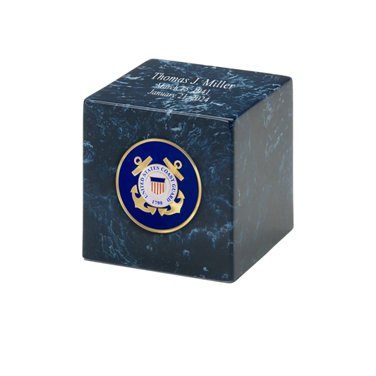Military Marble Keepsake Cremation Urn | US Coast Guard