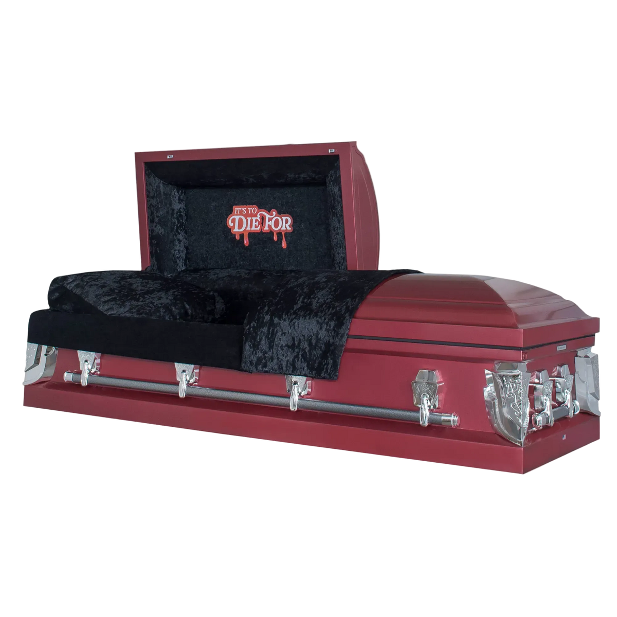 Cup Noodles® x Titan Casket Vampire Noodles Casket| Limited Edition Maroon Steel Casket with Black Velvet Interior