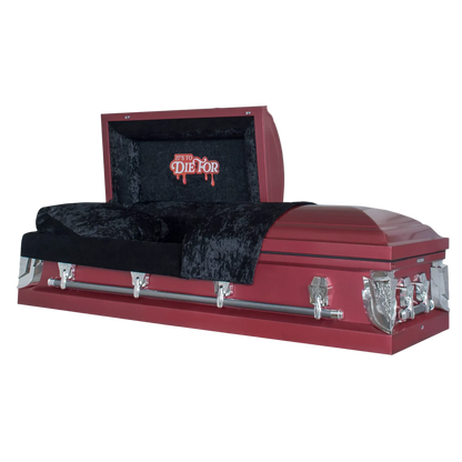 Cup Noodles® x Titan Casket Vampire Noodles Casket| Limited Edition Maroon Steel Casket with Black Velvet Interior