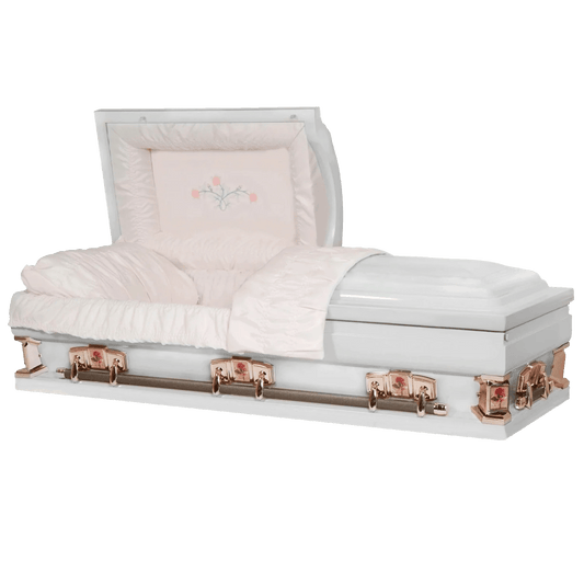 Paris Rose Oversize | White Steel Oversize Casket with Pink Interior