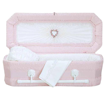 Premium Cloth Covered Wood Casket | Pink