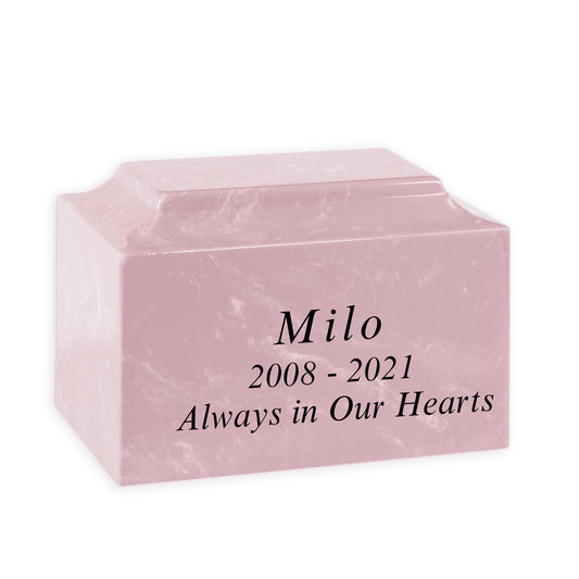 Pink Paw Cultured Marble Cremation Urn