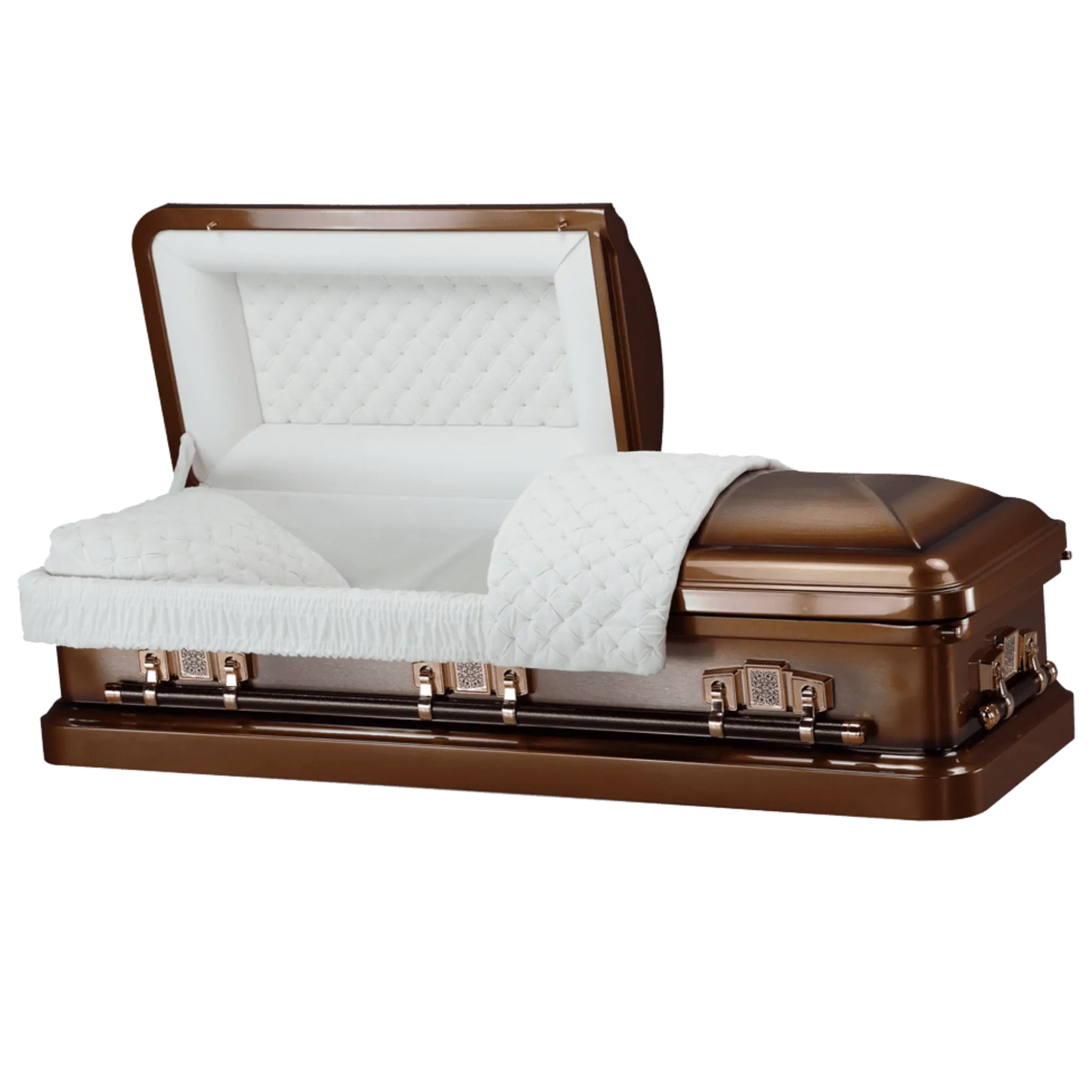 Remington (18-Gauge Steel Casket) | Brown Steel Casket with Almond Velvet Interior