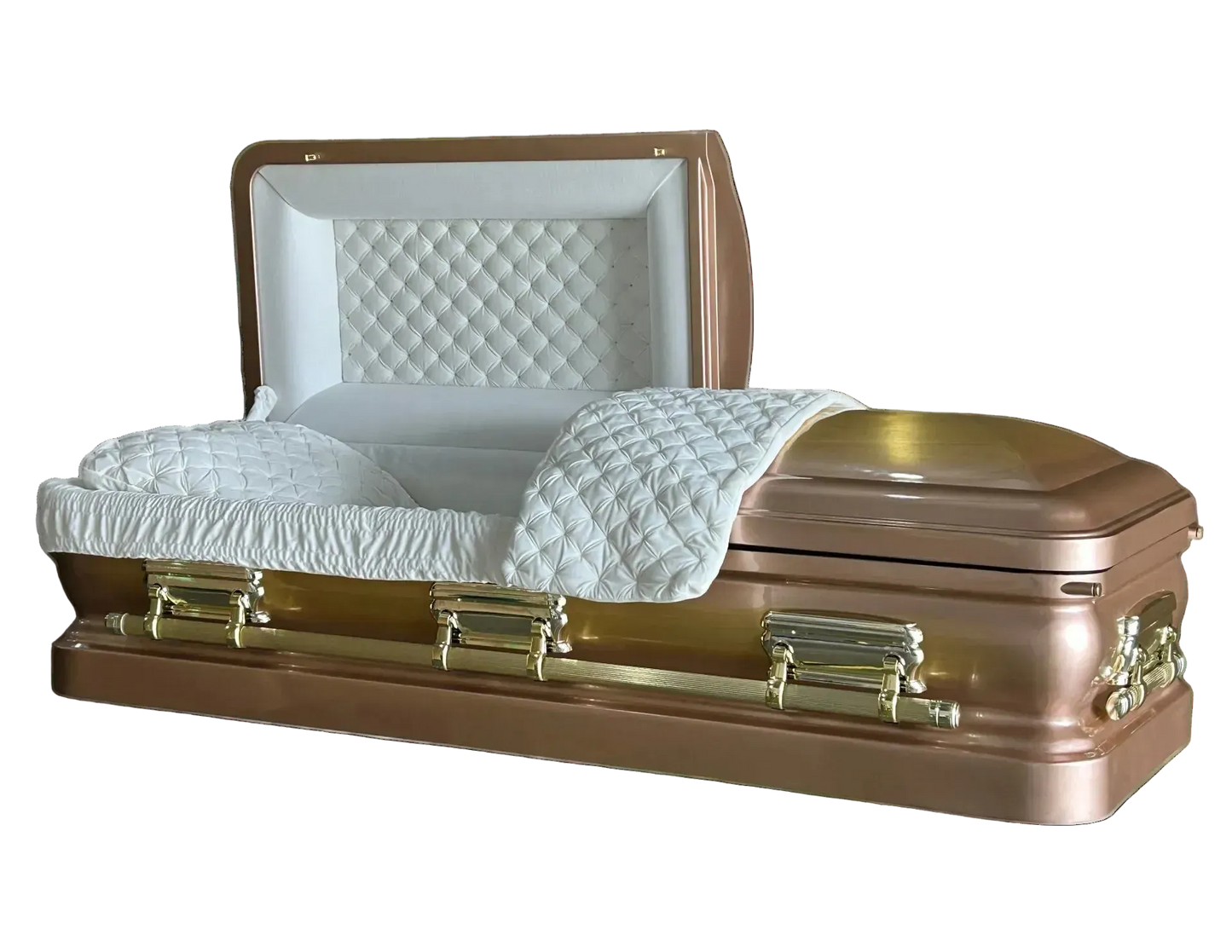 Richmond Bronze Casket - Silver Rose Finish with Almond Velvet Interior