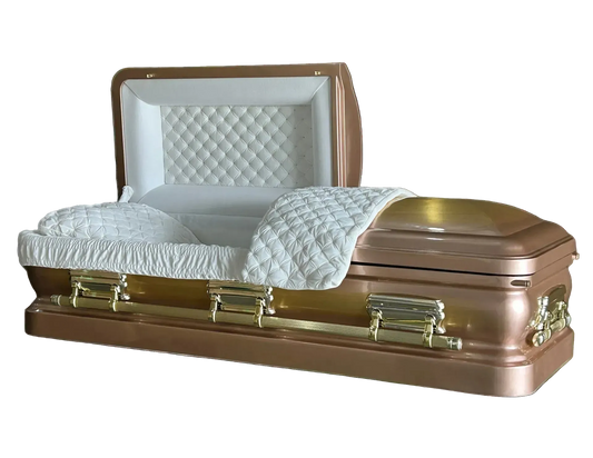 Richmond Bronze Casket - Silver Rose Finish with Almond Velvet Interior