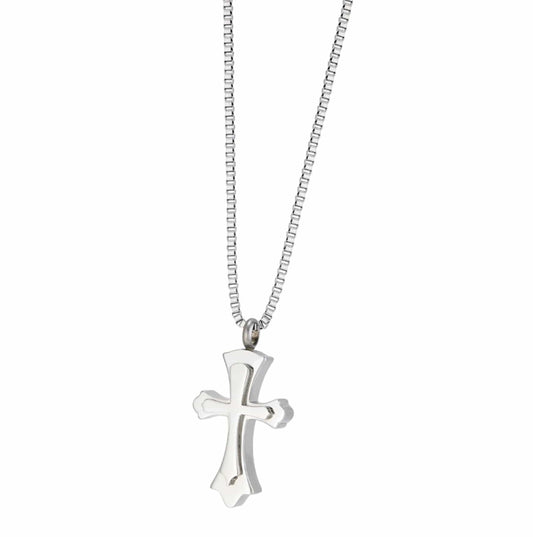 Stacked Cross Cremation Urn Pendant