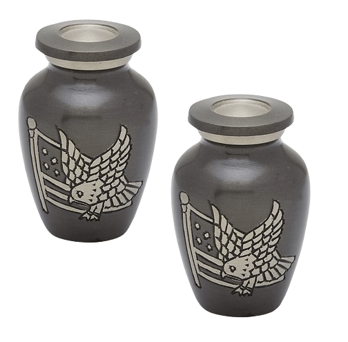 Pair of Keepsake Urns - American Pride | Brass Keepsake Urns
