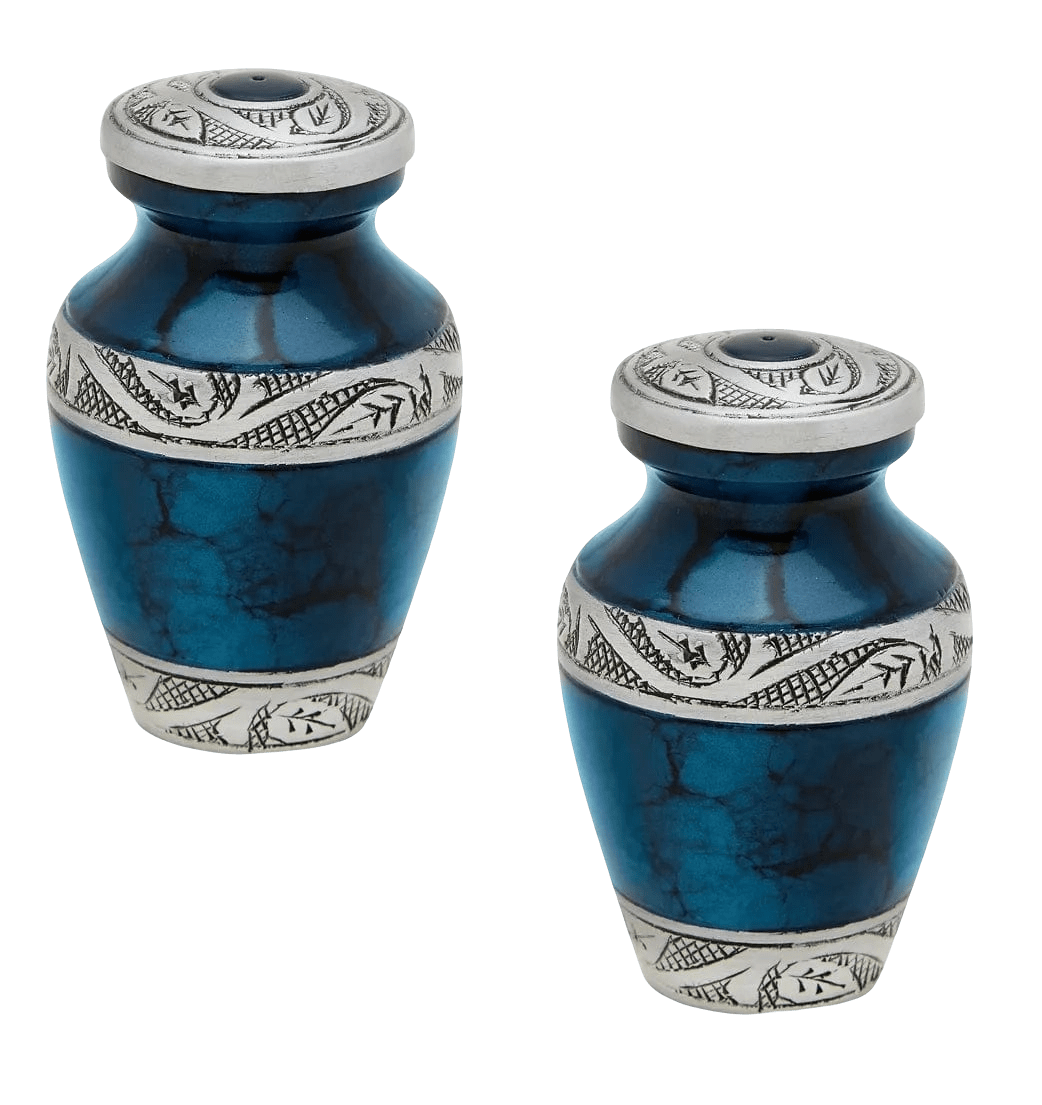 Pair of Keepsake Urns - Blue | Colorful Keepsake Urns