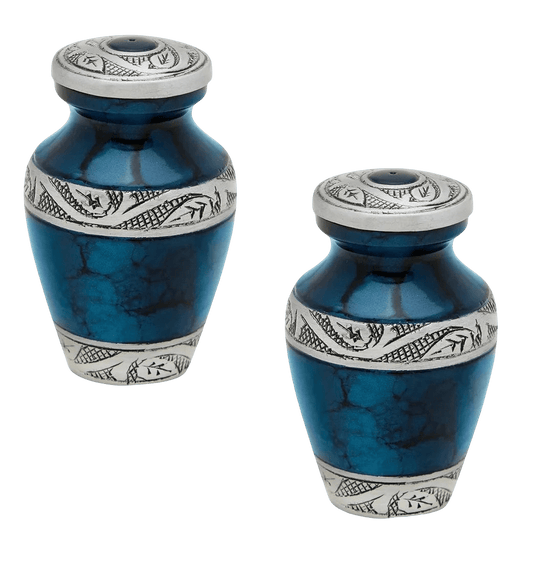 Pair of Keepsake Urns - Blue | Colorful Keepsake Urns