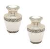 Pair of Keepsake Urns - White | Brass Keepsake Urns