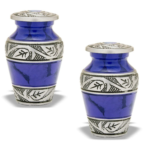 Pair of Pet Keepsake Urns - Purple | Colorful Keepsake Urns