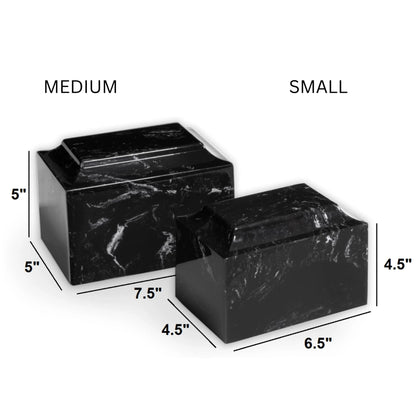 Black Marble Pet Cremation Urn