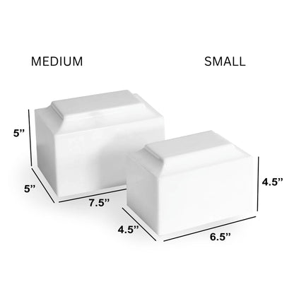 White Pet Marble Cremation Urn