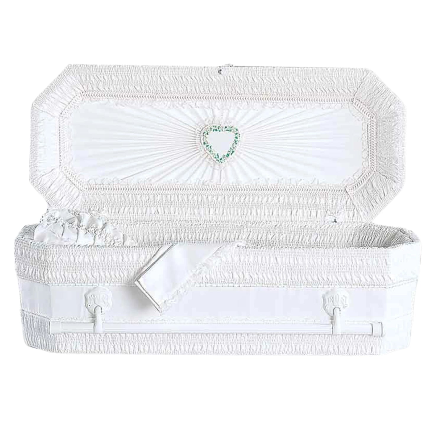 Premium Cloth Covered Wood Casket | White