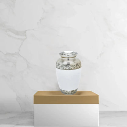 Brass Urn - White