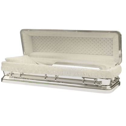 Helios Silver & White Casket