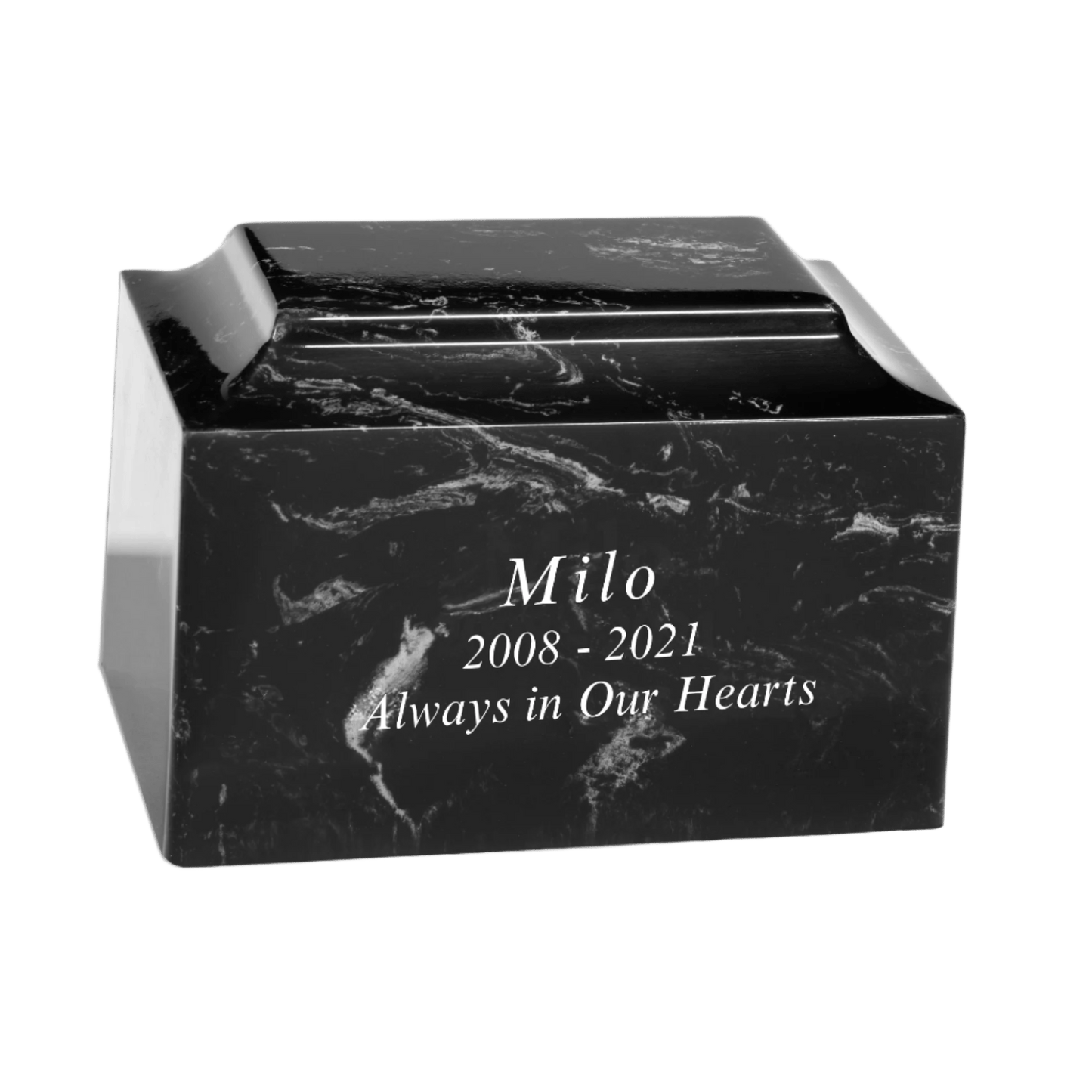 Black Marble Pet Cremation Urn