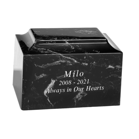Black Marble Pet Cremation Urn