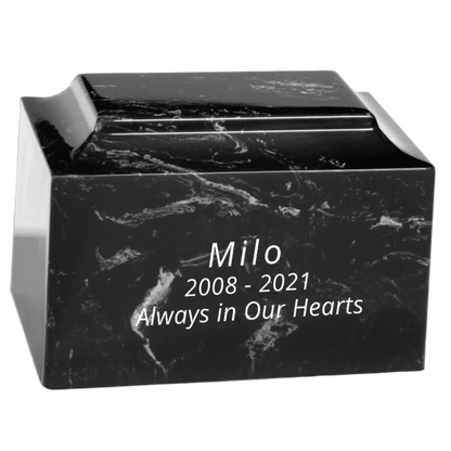 Black Marble Pet Cremation Urn