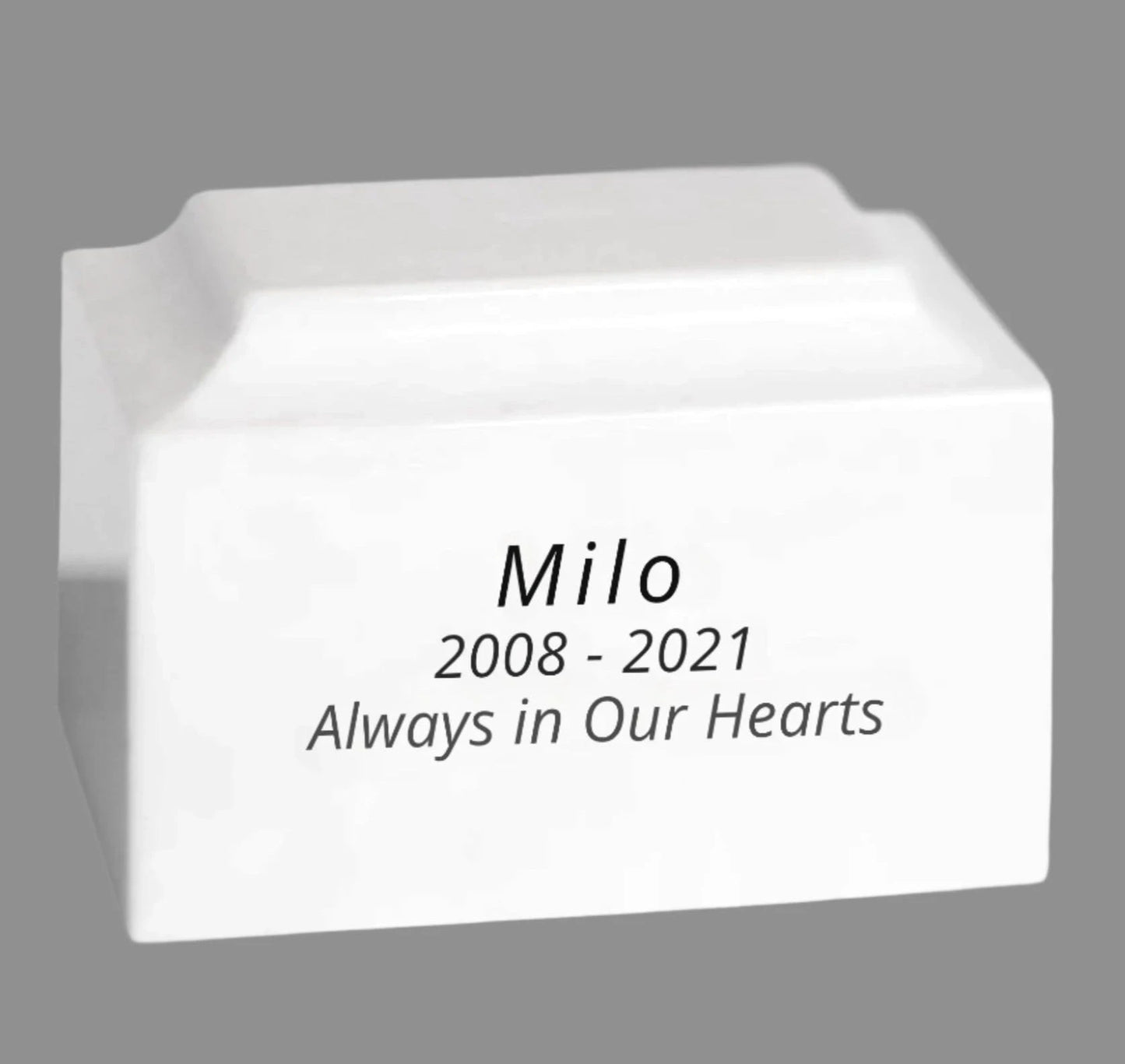 White Pet Marble Cremation Urn