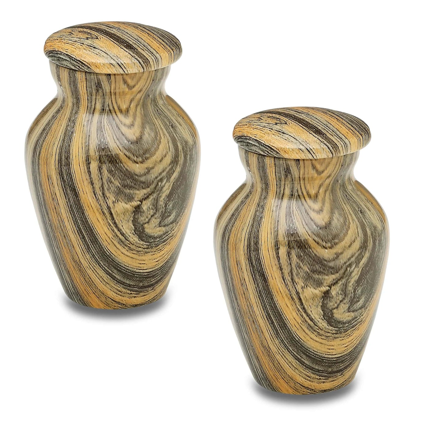 Pair of Pet Keepsake Urns - Weather Woody | Hydro-Painted Keepsake Urns