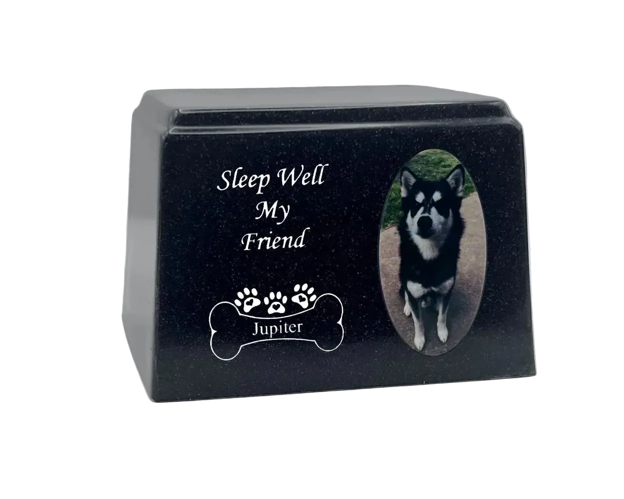 Cultured Marble Pet Urn | Black Pet Urn